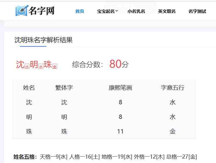 電視劇《四喜》女主沈明珠名字測試打分，解析~