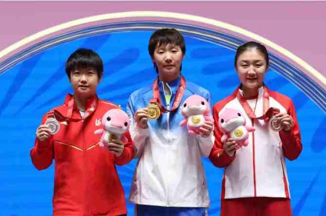 王曼昱孫穎莎陳夢登上領獎臺合影：王曼昱名字測試打分，解析!