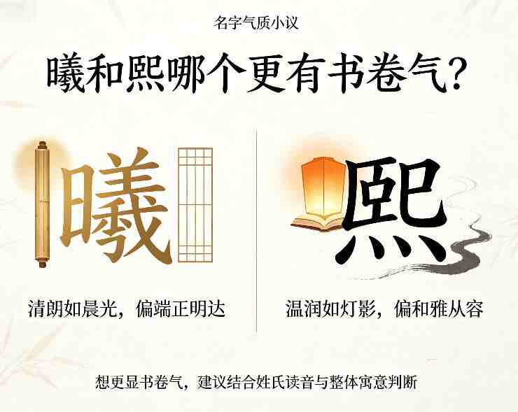 同样是光明之意，曦和熙哪个更有书卷气?