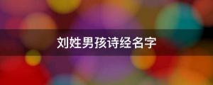 劉姓男孩詩經名字