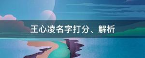 王心凌总冠军！王心凌名字打分、解析